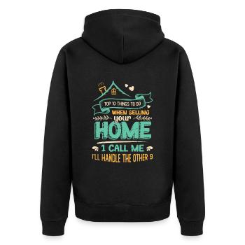 Was Zu Tun Ist, Wenn Sie Ihr Haus Verkaufen - Unisex Premium Bio Zip Hoodie - Schwarz - Hinten - Nico (187cm)