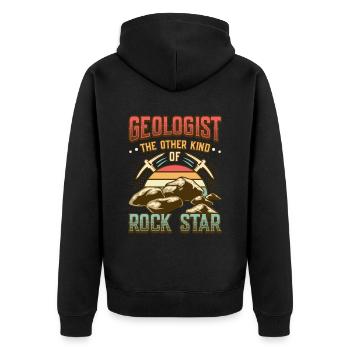 Geologe Geologie - Unisex Premium Bio Zip Hoodie - Schwarz - Hinten - Nico (187cm)