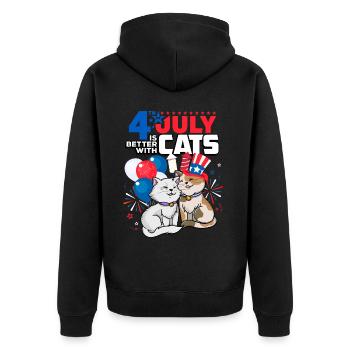 Le 4 juillet est meilleur avec les chats - Veste à capuche bio Premium Unisexe - noir - Dos - Nico (187cm)