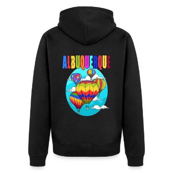 Albuquerque Ballon New Mexico Party Heißluftballon - Unisex Premium Bio Zip Hoodie - Schwarz - Hinten - Nico (187cm)
