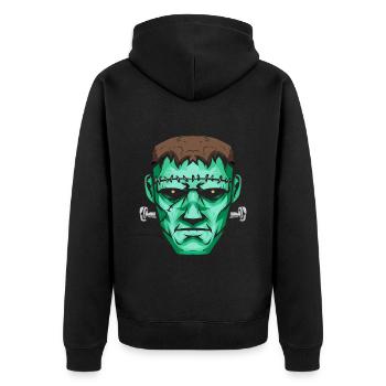 Monstre vert Halloween - Veste à capuche bio Premium Unisexe - noir - Dos - Nico (187cm)