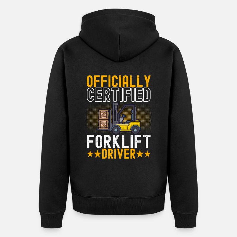 Gabelstapler Gabelstaplerfahrer - Unisex Premium Bio Zip Hoodie - Schwarz