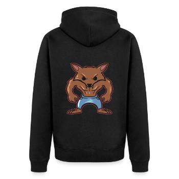 Cute Kawaii Werewolf On Halloween - Unisex Premium Bio Zip Hoodie - Schwarz - Hinten - Nico (187cm)