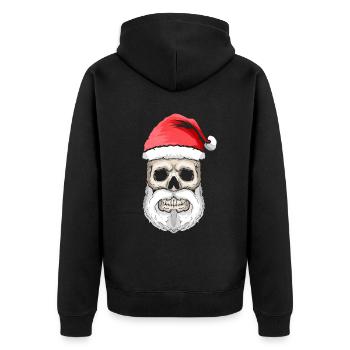 Crâne Santa Chapeau et Barbe Noël Halloween - Veste à capuche bio Premium Unisexe - noir - Dos - Nico (187cm)