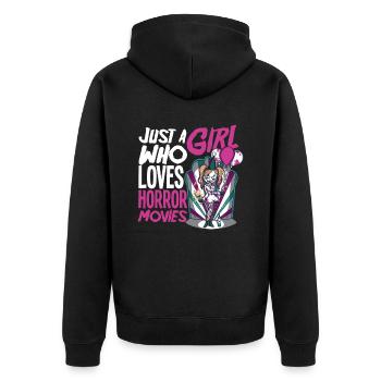 Horror Movies Girls Women - Unisex Premium Organic Zip Hoodie - black - Back - Nico (187cm)