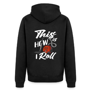 Staubsauger Haushälterin Putzfrau - Unisex Premium Bio Zip Hoodie - Schwarz - Hinten - Nico (187cm)