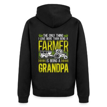 Agriculteur Agriculteur Grand-père Tracteur - Veste à capuche bio Premium Unisexe - noir - Dos - Nico (187cm)