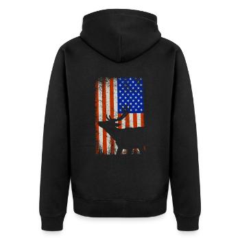 Drapeau américain Patriot - Veste à capuche bio Premium Unisexe - noir - Dos - Nico (187cm)