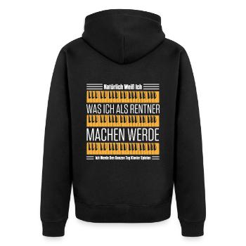 Natürlich Weiß Ich Was Ich Als Rentner Machen Werd - Unisex Premium Bio Zip Hoodie - Schwarz - Hinten - Nico (187cm)