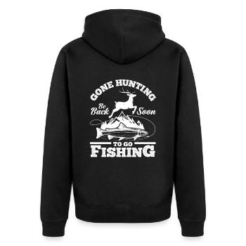 Chasse Pêche Hobby Cadeau - Veste à capuche bio Premium Unisexe - noir - Dos - Nico (187cm)