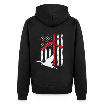 Usa Flag Chasse à l’oie Chasse - Veste à capuche bio Premium Unisexe - noir - Dos - Nico (187cm)