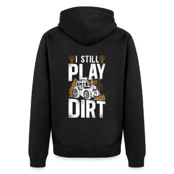 Farming Farmer Tractor Vintage I - Unisex Premium Bio Zip Hoodie - Schwarz - Hinten - Nico (187cm)