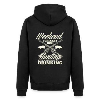 Pig Hunting Pig Hunter Saying Gift - Unisex Premium Organic Zip Hoodie - black - Back - Nico (187cm)