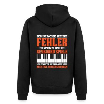 Ich Mache Keine Fehler Wenn Ich Keyboard Spiele Ic - Unisex Premium Bio Zip Hoodie - Schwarz - Hinten - Nico (187cm)