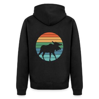 Chasse rétro au chasseur de cerfs - Veste à capuche bio Premium Unisexe - noir - Dos - Nico (187cm)