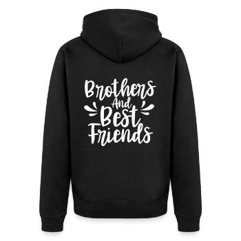 Brüder Und Beste Freunde Bruder Freund Team - Unisex Premium Bio Zip Hoodie - Schwarz - Hinten - Nico (187cm)