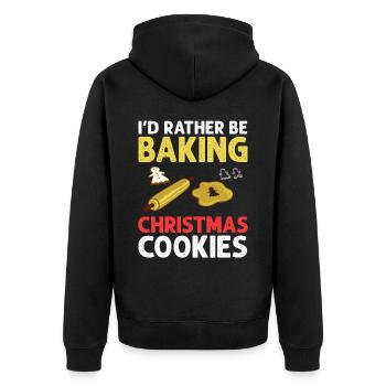 Christmas Baking Cookies Cookies Gingerbread - Unisex Premium Organic Zip Hoodie - black - Back - Nico (187cm)