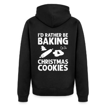 Christmas Baking Cookies Cookies Gingerbread - Unisex Premium Organic Zip Hoodie - black - Back - Nico (187cm)