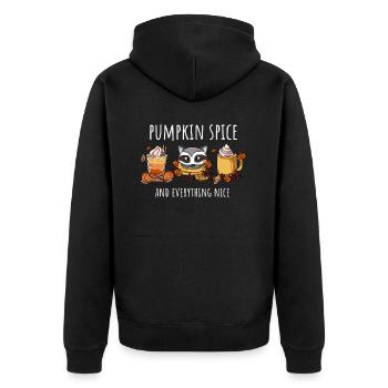 Pumpkin Autumn All the best - Unisex Premium Organic Zip Hoodie - black - Back - Nico (187cm)