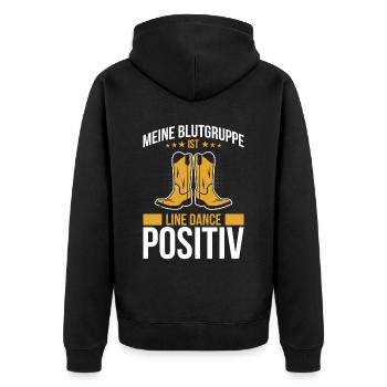 Meine Blutgruppe Ist Line Dance Positiv - Unisex Premium Bio Zip Hoodie - Schwarz - Hinten - Nico (187cm)