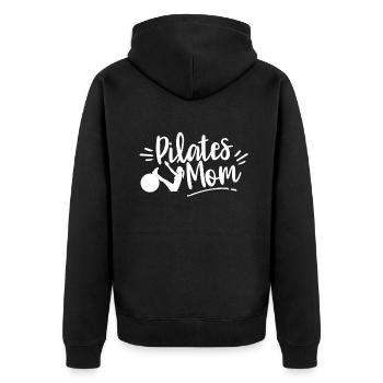Pilates Mom MomMy Lover - Unisex Premium Organic Zip Hoodie - black - Back - Nico (187cm)