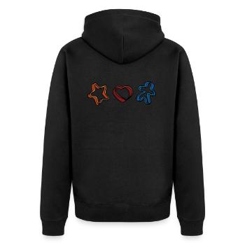 Ausstechformen Backform - Unisex Premium Bio Zip Hoodie - Schwarz - Hinten - Nico (187cm)