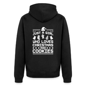 Christmas Baking Cookies Cookies Gingerbread - Unisex Premium Organic Zip Hoodie - black - Back - Nico (187cm)