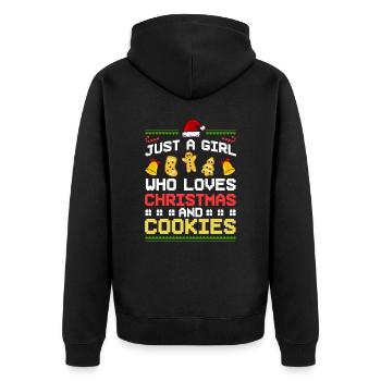 Christmas Baking Cookies Cookies Gingerbread - Unisex Premium Organic Zip Hoodie - black - Back - Nico (187cm)