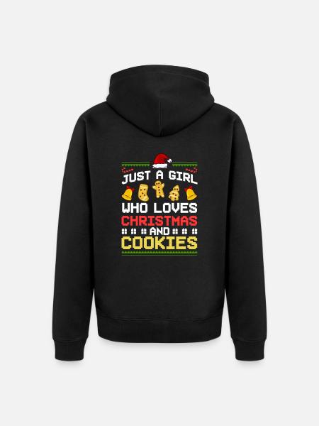 Christmas Baking Cookies Cookies Gingerbread - Unisex Premium Organic Zip Hoodie - black