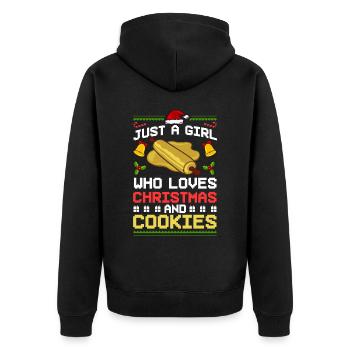 Christmas Baking Cookies Cookies Gingerbread - Unisex Premium Organic Zip Hoodie - black - Back - Nico (187cm)