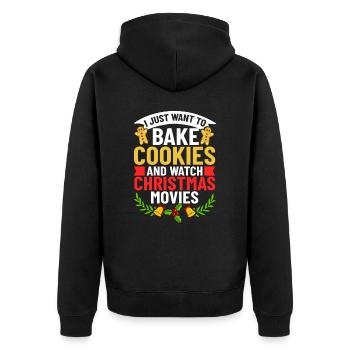 Christmas Baking Cookies Cookies Gingerbread - Unisex Premium Organic Zip Hoodie - black - Back - Nico (187cm)
