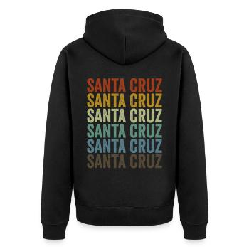 Santa Cruz Bolivien Retro Vintage - Unisex Premium Bio Zip Hoodie - Schwarz - Hinten - Nico (187cm)