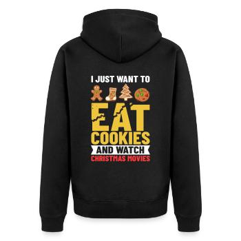Christmas Cookies Biscuit Baking Christmas biscuits - Unisex Premium Organic Zip Hoodie - black - Back - Nico (187cm)