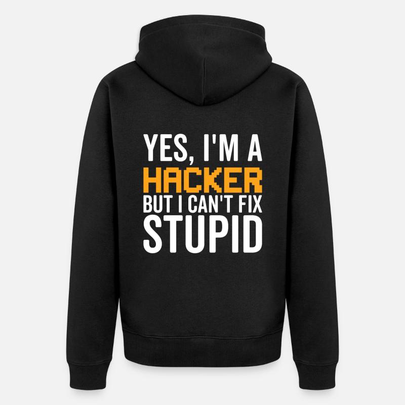 Stupide - Hacker - Veste à capuche bio Premium Unisexe - noir