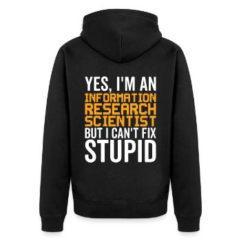 Stupide - Chercheur en information - Veste à capuche bio Premium Unisexe - noir - Dos - Nico (187cm)