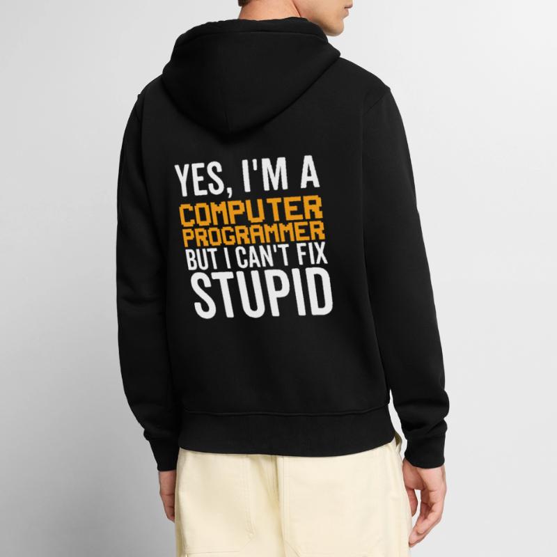 Dumm - Computerprogrammierer Unisex Premium Bio Zip Hoodie