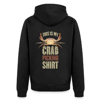 This Is My Crab Picking Krabbe Geschenk - Unisex Premium Bio Zip Hoodie - Schwarz - Hinten - Nico (187cm)