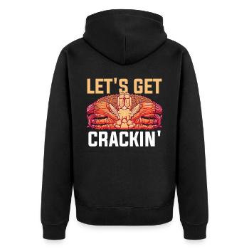 Let's Get Crackin Krabbe Geschenk - Unisex Premium Bio Zip Hoodie - Schwarz - Hinten - Nico (187cm)