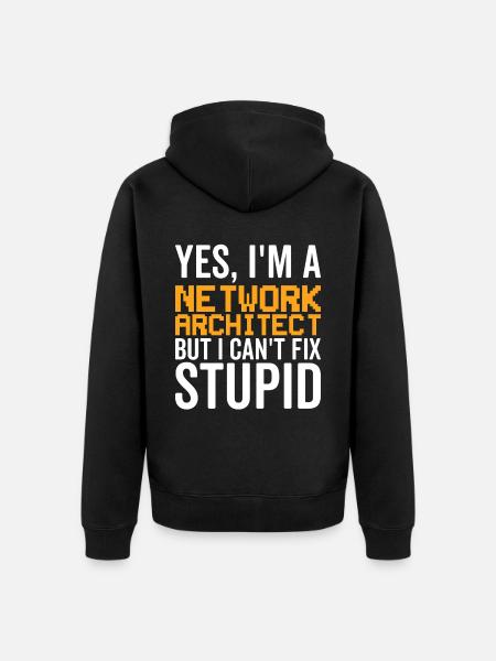 Stupid - Network Architect - Unisex Premium Organic Zip Hoodie - black
