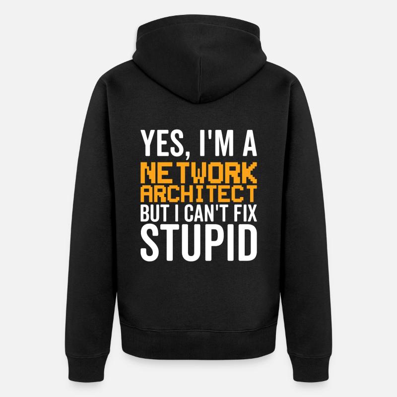 Stupide - Architecte réseau - Veste à capuche bio Premium Unisexe - noir