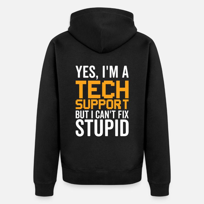 Dumm - Technical Support - Unisex Premium Organic Zip Hoodie - black