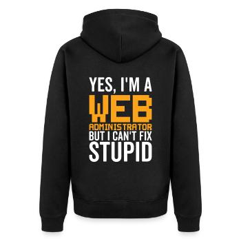 Stupide - Administrateur Web - Veste à capuche bio Premium Unisexe - noir - Dos - Nico (187cm)