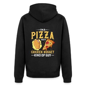 Pizza Food Pizzeria Pizza slice Pizza maker - Unisex Premium Organic Zip Hoodie - black - Back - Nico (187cm)