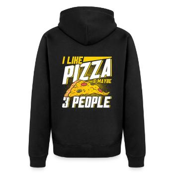 Pizza Food Pizzeria Pizza slice Pizza maker - Unisex Premium Organic Zip Hoodie - black - Back - Nico (187cm)
