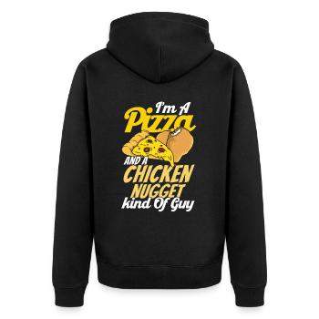 Pizza Food Pizzeria Pizza slice Pizza maker - Unisex Premium Organic Zip Hoodie - black - Back - Nico (187cm)