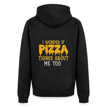 Pizza Food Pizzeria Pizza slice Pizza maker - Unisex Premium Organic Zip Hoodie - black - Back - Nico (187cm)