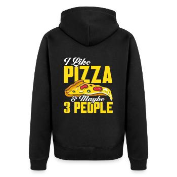 Pizza Food Pizzeria Tranche de pizza Pizza maker - Veste à capuche bio Premium Unisexe - noir - Dos - Nico (187cm)