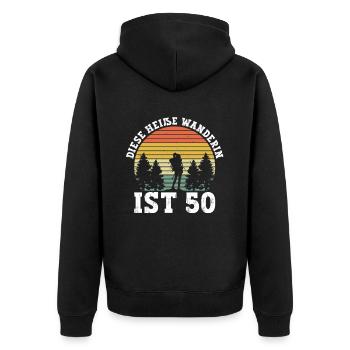 Diese Sexy Wanderin Ist 50 Geburtstag Wanderin - Unisex Premium Bio Zip Hoodie - Schwarz - Hinten - Nico (187cm)
