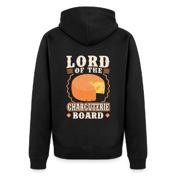 Lord Of The Charcuterie Board - Gouda - Unisex Premium Organic Zip Hoodie - black - Back - Nico (187cm)