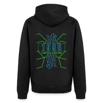 Birthday 1995 Gaming Limited Edition Gamer - Unisex Premium Organic Zip Hoodie - black - Back - Nico (187cm)